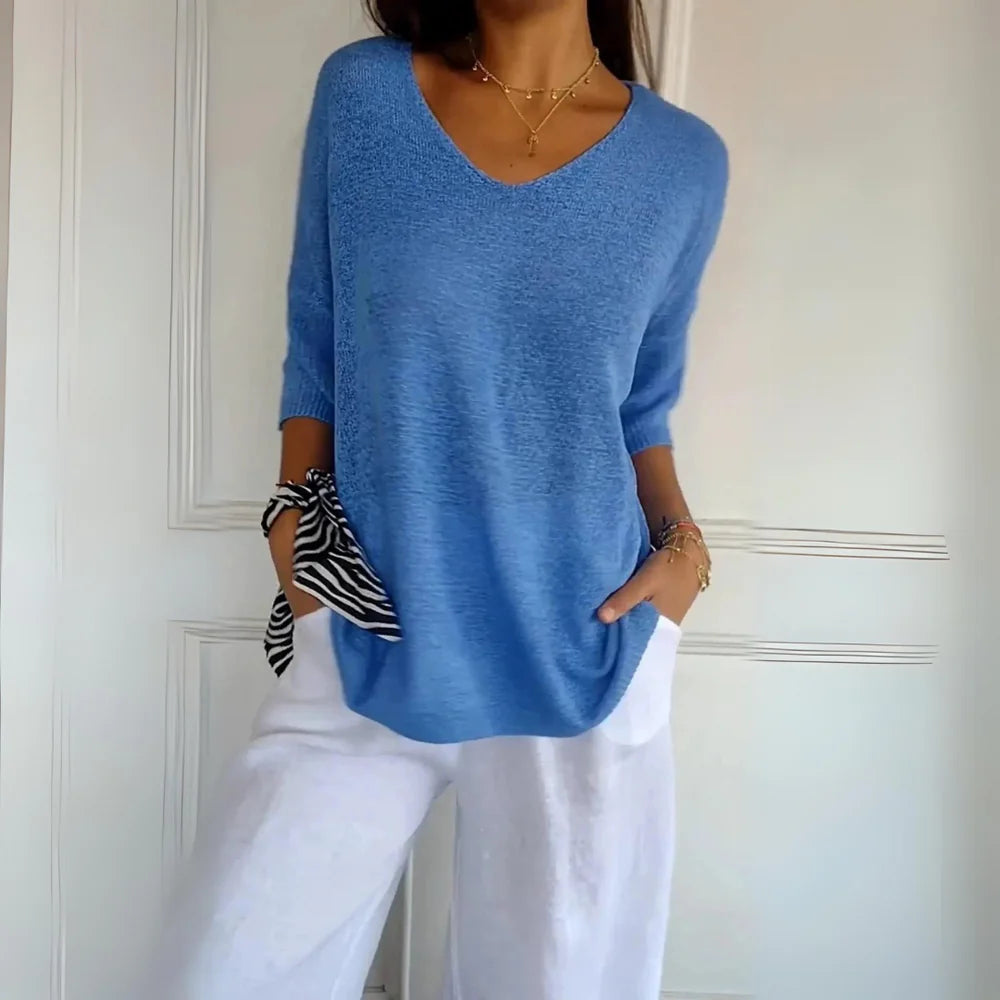 Pull Miranda – Pull décontracté à décolleté en V