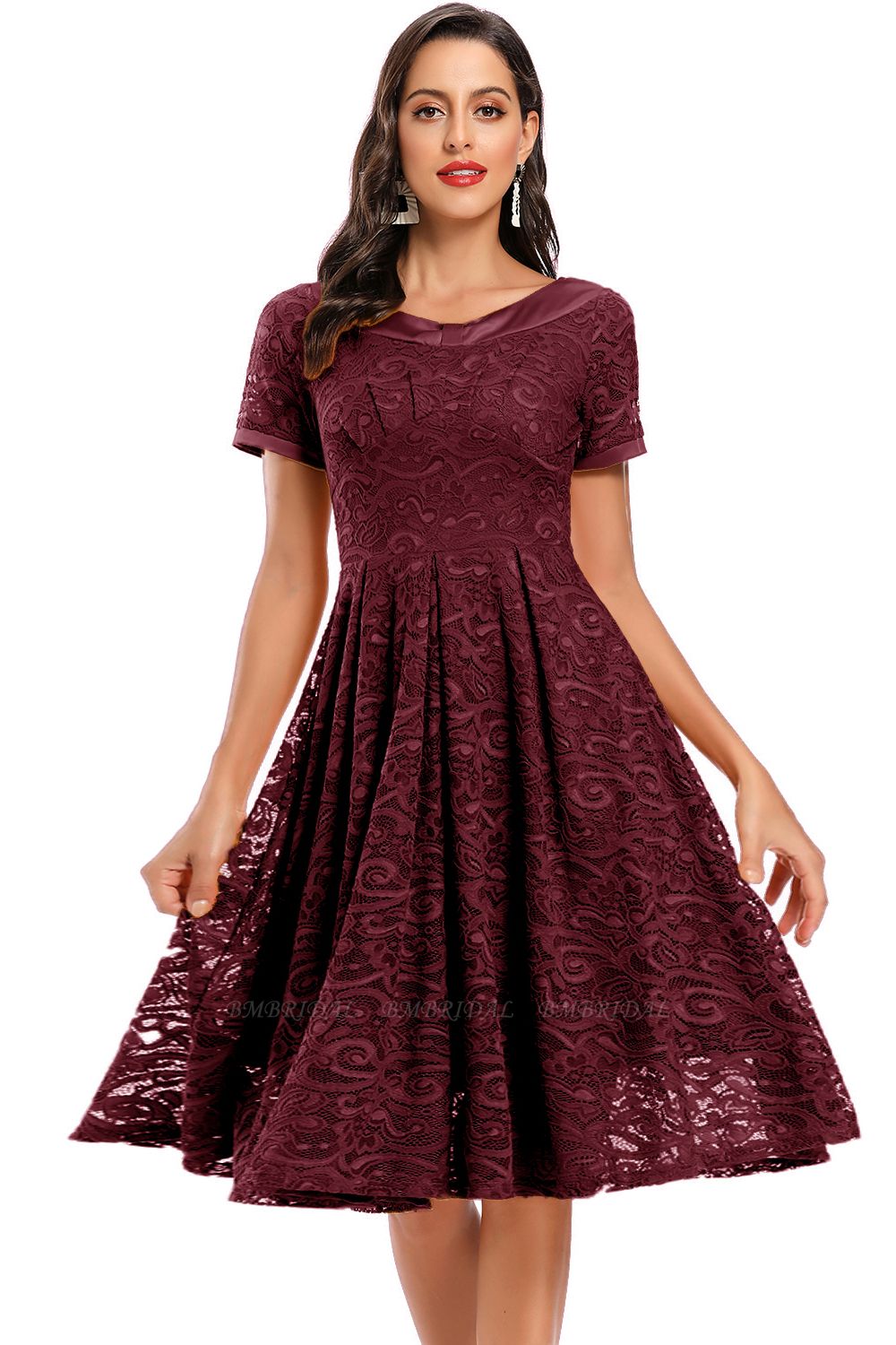 Robe Courte avec Taille en Dentelle