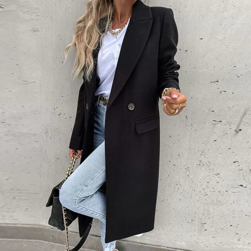 Manteau Long Aubrey Élégant pour Femmes